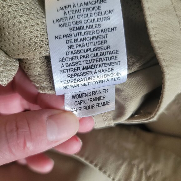 Eddie Bauer Capri Pants Womens 16 Tan Brown Rainier UV Protection Water Repel - Picture 10 of 13